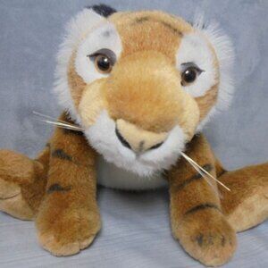 Vintage 2001 K&M International 10" Crouching Tiger Plush Stuffed Animal Toy